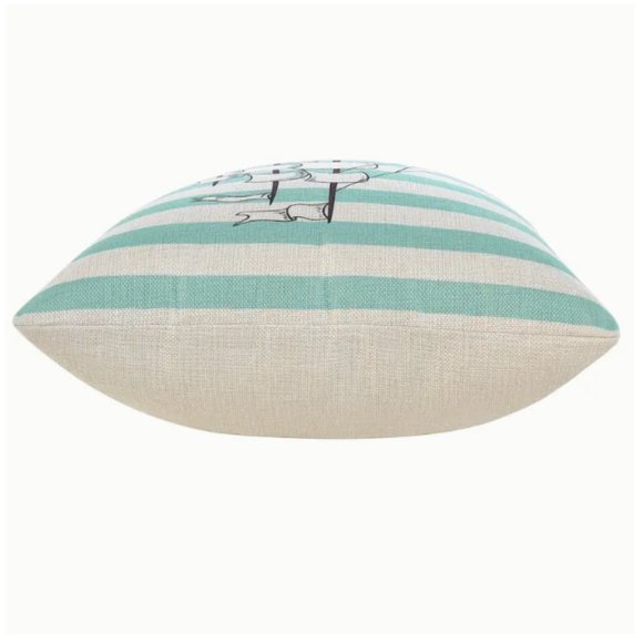 NEW MARINE LIFE BEACH OCEAN LINEN BLEND NAUTICAL PILLOW CUSHION COVER HOME DECOR - Picture 2 of 6